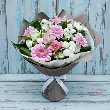 Букет цветов из:  Герберы, Альстромерии и Хризантемы в Лямино