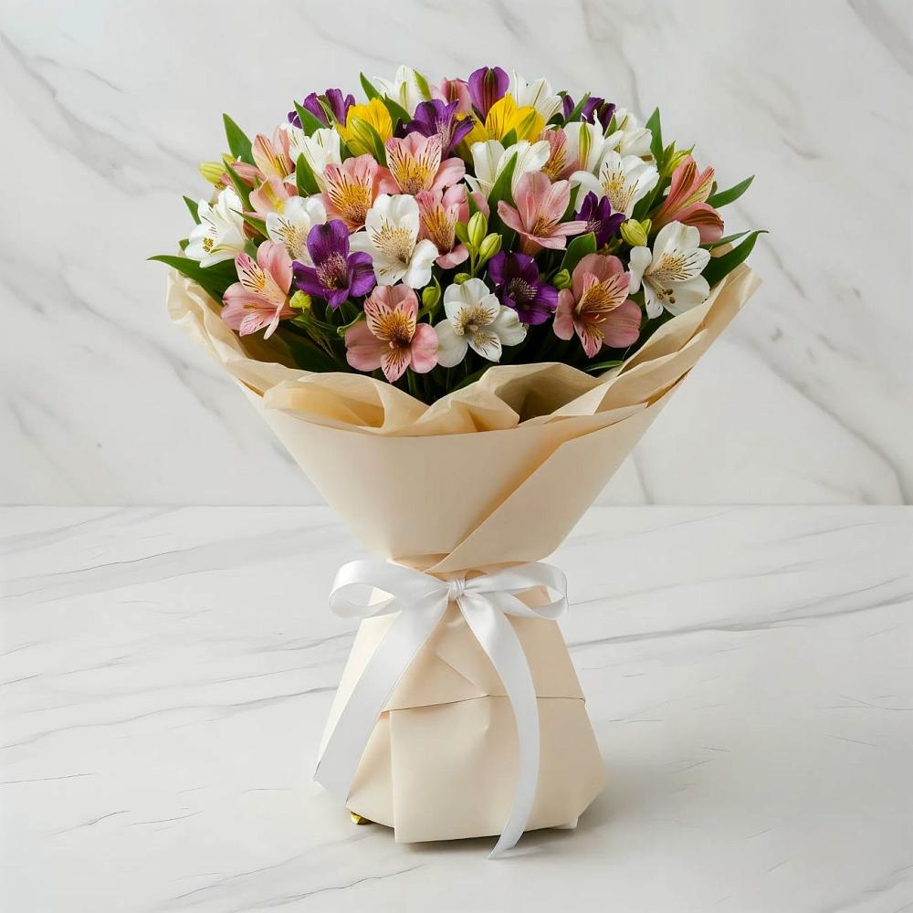 Букет цветов из: Альстромерии в Лямино