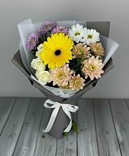 Букет цветов из:  Розы, Герберы и Хризантемы в Лямино