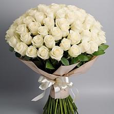Букет 101 беля роза Белоснежка в Лямино