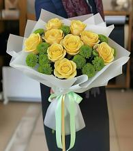 Букет цветов из:  Хризантемы и Розы #REPLACE_PRED# Лямино