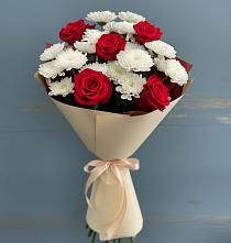 Букет цветов из:  Розы и Хризантемы в Лямино