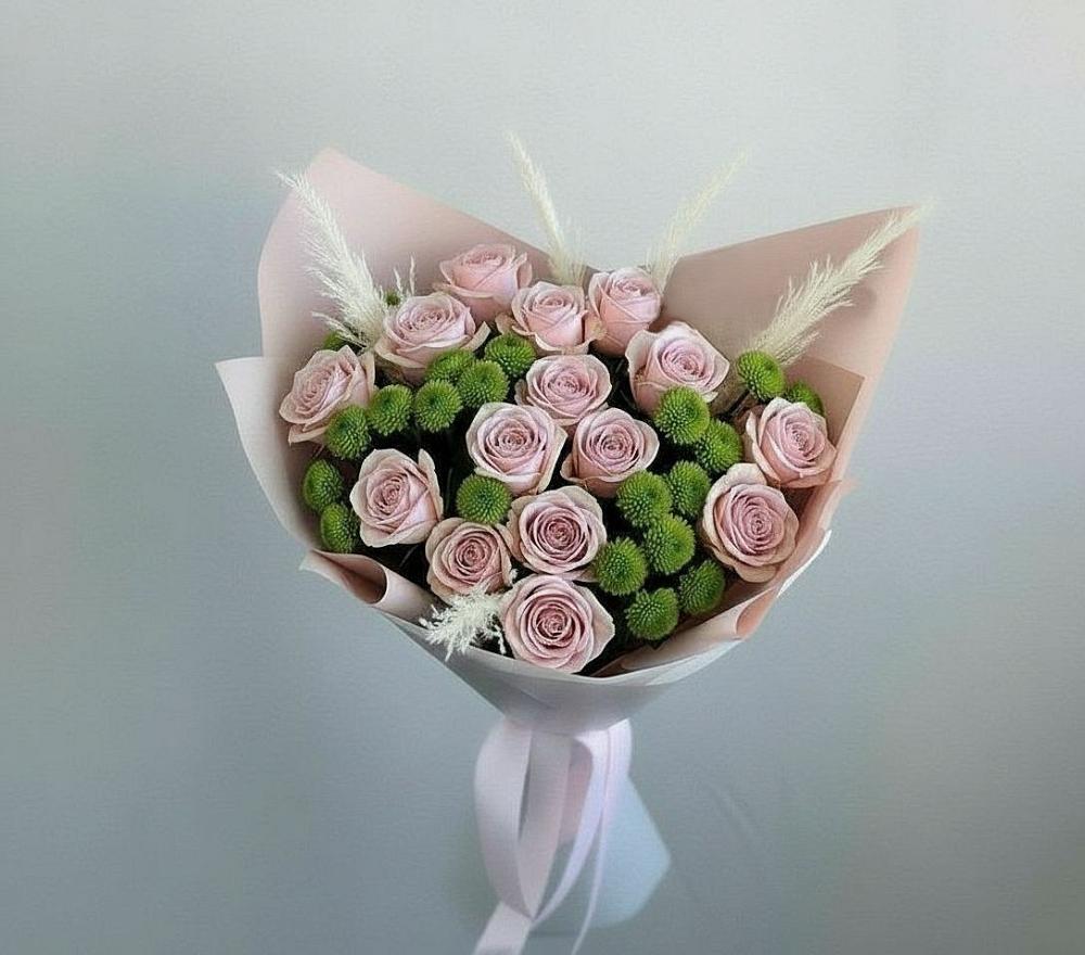 Букет цветов из: Розы и Хризантемы в Лямино