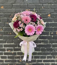 Букет цветов из:  Герберы и Хризантемы в Лямино