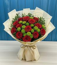 Букет цветов из:  Розы и Хризантемы в Лямино