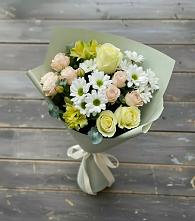 Букет цветов из:  Альстромерии, Розы и Хризантемы в Лямино