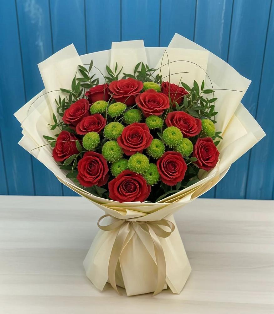 Букет цветов из: Розы и Хризантемы в Лямино