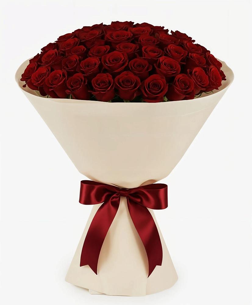 Букет 101 Бордовая роза Блэк Бакарра в Лямино