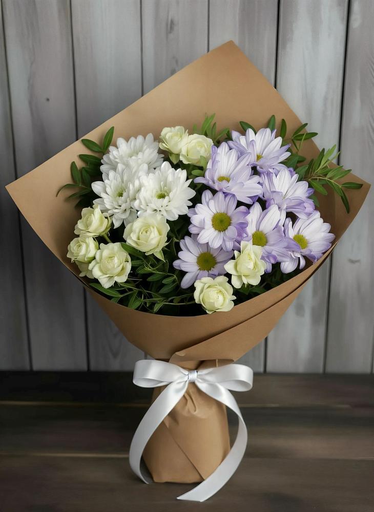Букет цветов из: Хризантемы и Розы в Лямино